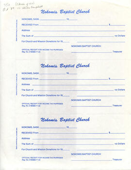 Page of Receipt Forms