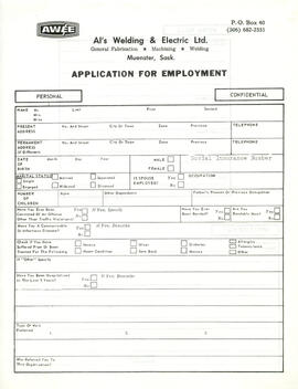 Employment Application Form,