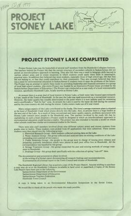 Newsletter (Project Stony Lake)