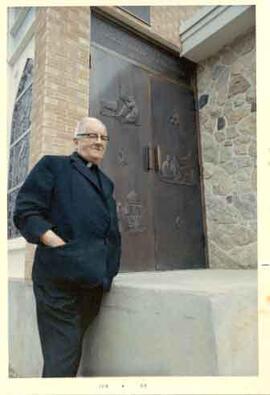 Athol Murray outside the Tower of God
