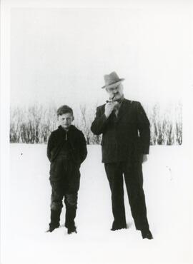 J.G. Fox and Arnold Blumer in Biggar, Saskatchewan