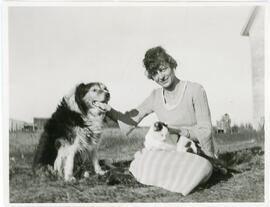 Evelyn Norgord With a Dog and Cat