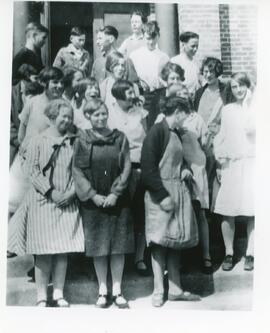 A Group of Students in Front of Biggar Public School