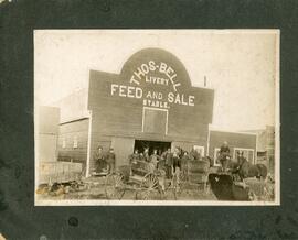 "Thos-Bell Livery Feed and Sale Stable" in Landis, Saskatchewan