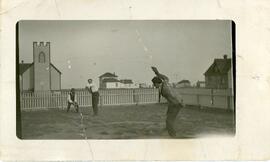 A baseball game in Biggar, Saskatchewan