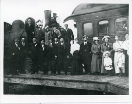 People In Front of A Train In Biggar, SK