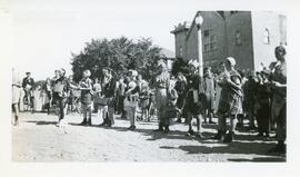 Children in Costume in Front of Presbyterian Church