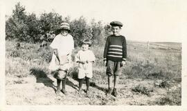 Irene Little, Eloise Little and Gordon Holst in Biggar, Saskatchewan