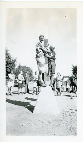 Children in Costume on Main Street in Biggar, Saskatchewan