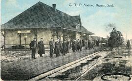 "G.T.P. Station, Biggar, Sask."