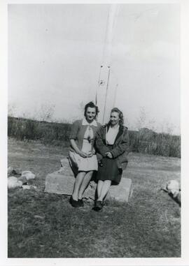 Alice Sanjenko and Muriel Buxton in Biggar, Saskatchewan
