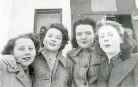 Lorraine Ruehlen, Betty Witt, Pat Bowles, and Frances Davies in Biggar, Saskatchewan