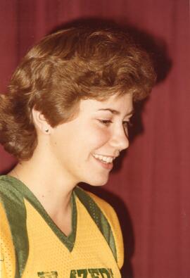 A BCHS Blazers Girls Basketball Team Member at the SHSAA Provincial Championship of 1980-81