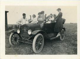 People in A Car in Biggar, Saskatchewan