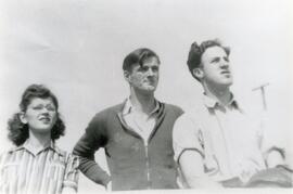 Evelyn Hassard, Kieth Noble, and Archie Mackay in biggar, Saskatchewan