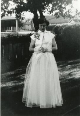 A Student in a graduation Dress