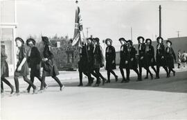 Girl Guides in Church Parade in Biggar, Saskatchewan