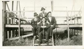 Fred Bonnett, Roy Keeley, John Blaikie, and Allan Walker in Biggar, Saskatchewan
