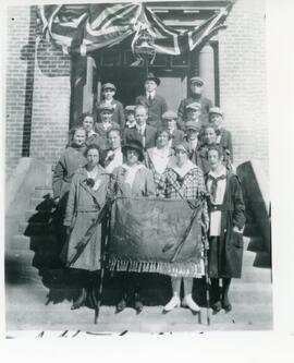 A Group of Students in Front of Biggar Public School