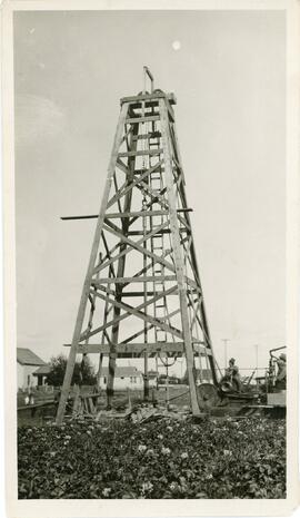 First Oil Well Rigging in Biggar, Saskatchewan
