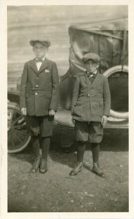 Gordon and Walter Holst in Biggar, Saskatchewan
