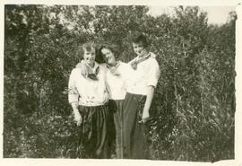 Edith Randall, Helen Fowler, and Gladys Holland in Biggar, Saskatchewan