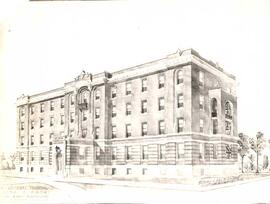 Artist's drawing of Regina Hospital