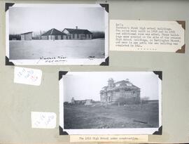Yorkton's first high school buildings and 1910 school under construction