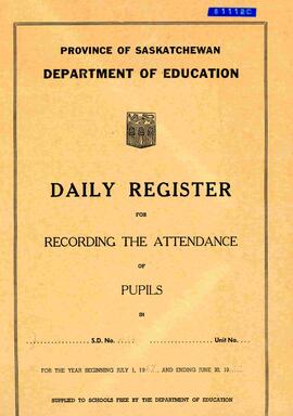 Daily attendance register for Jubilee SD# 1122 in 1954
