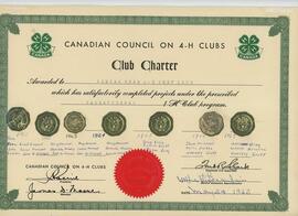 Indian Head 4H Club Charter (1961 - 1967)
