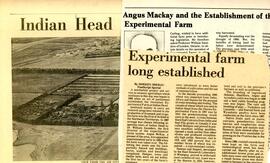 Newsclippings about the Indian Head Experimental Farm