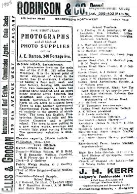 Henderson's Northwest Directory - copied page about Indian Head
