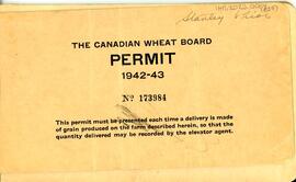 Wheat Board permit books of Stanley Prior