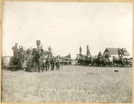 T. Walker's Outfit threshing at farm of T. Fox 1907