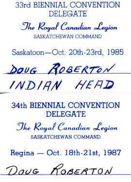 Name tags for Legion convention attendance by Doug Roberton