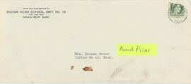 Sunny Slope School District #1843 - Envelope addressed to Mrs. Ernest Prior