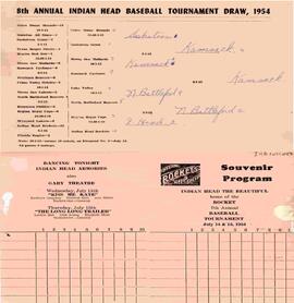 1954 Indian Head Baseball tournament card