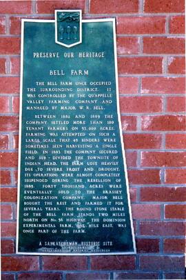 Bell Farm plaque