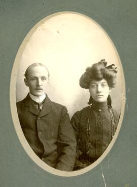 Posed photographic portrait of Jack McLellan and Birdie (Stibbard) McLellan