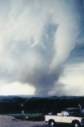 Tornado touching down west of Lloydminster