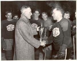 Cliff Groat with the Monarch Hockey Team - Melfort, Sask.