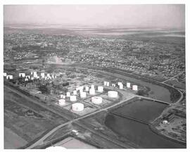 Aerial view of British American Oil Refinery in Moose Jaw, Saskatchewan
