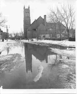 Flooding at rear of St. Andrew's United Church