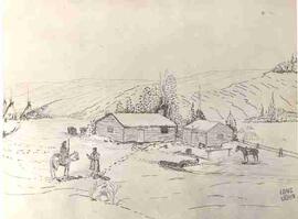 Sketch of Denomie wintering cabins