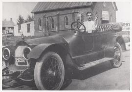 Joe Peters in his Moose Jaw Standard automobile, ca. 1917