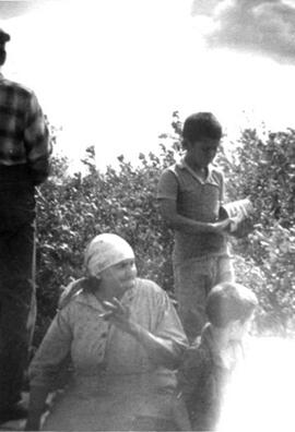Lafond family picking berries
