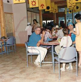 Volunteers in restaurant area