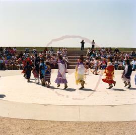 Dancers performing in amphitheatre