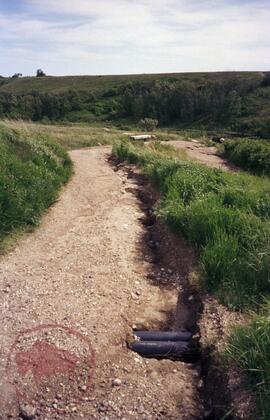 Path showing damage from water run-off