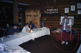 Dorothy Thomas speaking to Quaaout lodge retreat group
